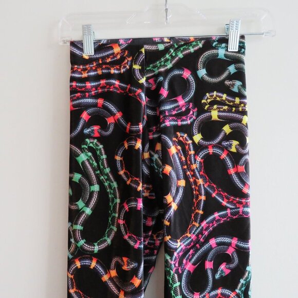 BLACKMILK Velour Velvet Neon Snakes Crop Capri Leggings Goth Punk - Size XS NWT - Picture 3 of 14